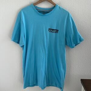 Volcom Blue Orange Graphic Surf Skate T-Shirt Tee XL